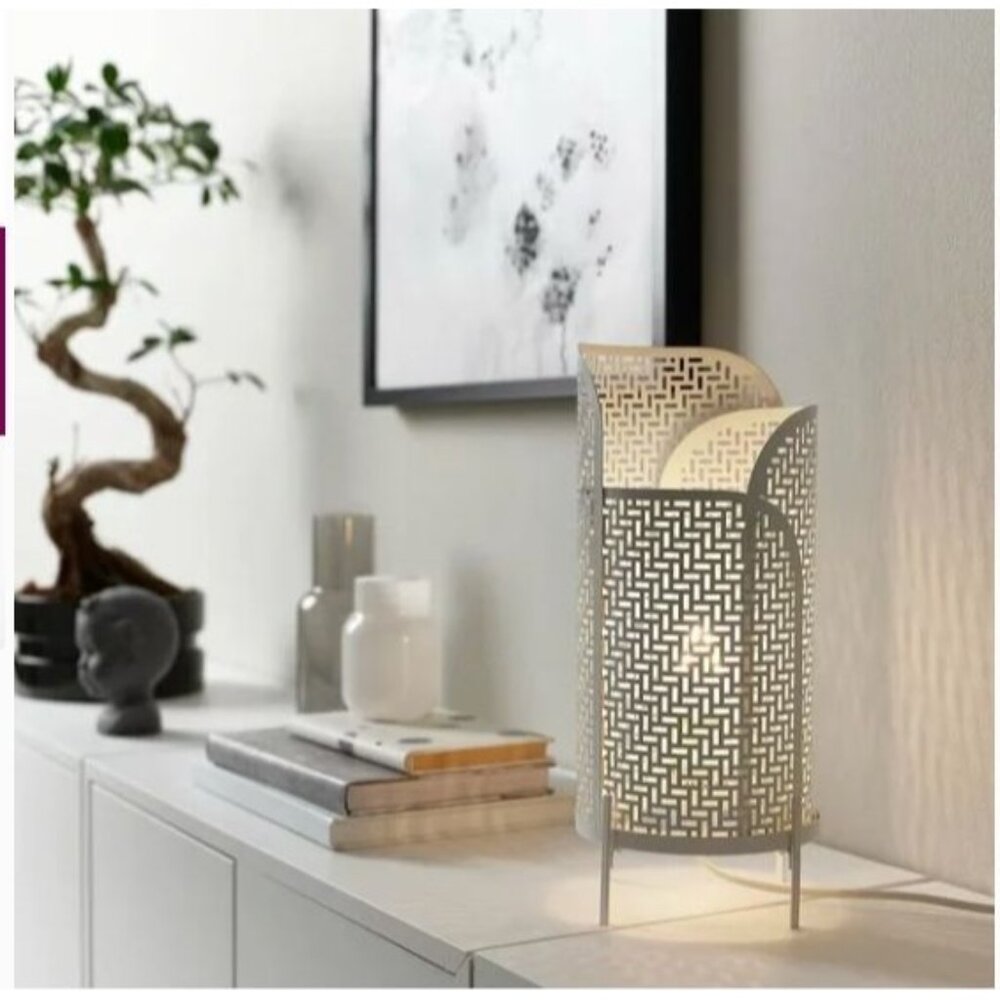 Ikea Nollpunkt Table Lamp Modern White Design LED Bulb Included 13W Max 14" Tall